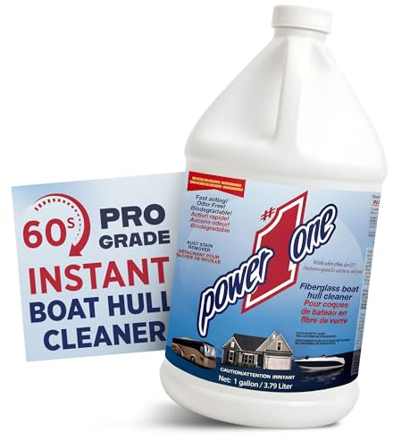Power #1 One Rust Remover Liquid 1 Gallon Made in USA – Multipurpose Hard Water Stain Remover, Brake Dust and Wheel Cleaner, Boat Hull Cleaner for Fiberglass, Vinyl, Marine Boats and Outdoor Surfaces