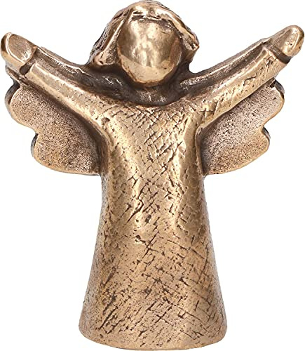 Butzon & Bercker 116106 Bronzefigur Engel der Lebensfreude - 6,5x5 cm | Schutzengel aus Bronze von Kerstin Stark, Handarbeit aus Kevelaer, Inklusive eleganter schwarzer Geschenkbox