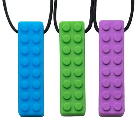 Tilcare Chew Chew Collana per Masticare il Pastello Sensoriale - Migliori Strumenti per l'Autismo - Durevoli e forti Giocattoli Masticabili in Silicone - Ciondolo per Masticare per Ragazzi e Ragazze