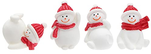 Amosfun 4 Stück Schneemann Figur Miniatur Weihnachtsdeko Aus Harz Kleine Micro Landschaft Deko Für Haus Büro Garten Saisonale Zierschmuck