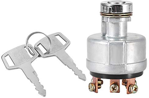 Interrupteur d'allumage Suuonee, pour interrupteur de démarrage d'allumage Kobelco SK200-3 SK200-5 SK120-5 avec pince à 6 bornes, 2 clés, argent