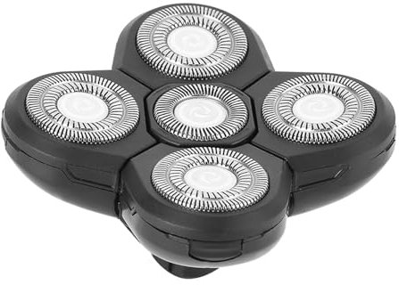 Rasoio Testine Rotanti Rasoio Elettrico Rotante Universale per Barba 5 Testine di Ricambio Impermeabile per Sostituire il Salone di Bellezza Nero