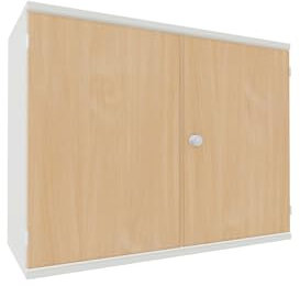 Flügeltürenschrank, 1 Dekor-Einlegeboden, abschließbar, 1000x425x768, Buche/Weiß