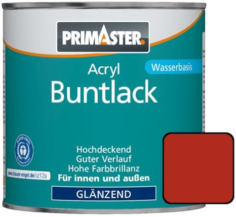 Primaster Acryl Lack RAL 3000 125 ml 1,5 m² feuerrot, glänzend