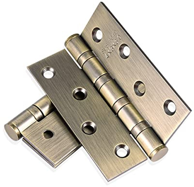 Qrity 4 Stück Schrankscharniere Stecker Scharnier 4 100mm Edelstahl Kugellagerscharniere Türscharnier, Antike Bronze
