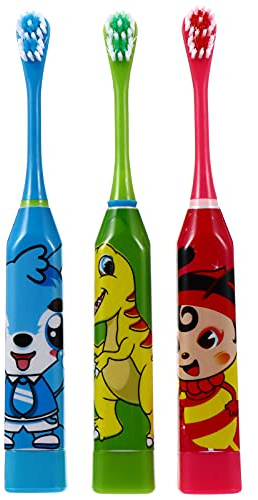 Artibetter Lot de 3 brosses à dents électriques pour enfants, pour blanchissage, brosse à dents automatique, brosse à dents électrique, dessins animés