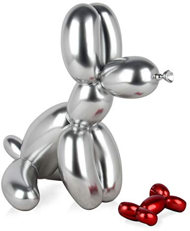 Scultura in resina 'Cane palloncino seduto'