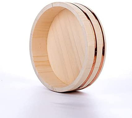 WSHA Wooden Sushi Rice Bowl Hangiri Sushi Oke Sushi Rice Mixing Tub, 27x7.5cm
