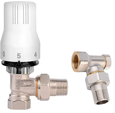 S SIENOC termostatventil termostathuvud radiator anslutning set skruvanslutning passar (1/2 tum termostatset hörn + RLV)