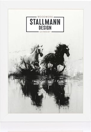 Stallmann Design Bilderrahmen 'Reno' | Größe: 60x90cm | Farbe: Weiß | 40 mm starke Rahmen-Breite