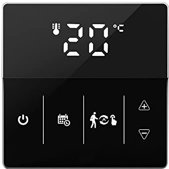 MincoHome Termostato Inteligente programable Caldera de Gas/Calefacción de Suelo eléctrico Controlador de Temperatura WiFi Aplicación de Voz Conexión (Negro para calefacción por Suelo eléctrico)