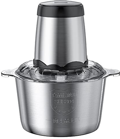 HUIOP Electric Meat Grinder, Tritacarne Elettrico 3L Grande capacità Domestica Acciaio Inossidabile 2 Ingranaggi 300W Frullatore da Cucina ad Alta Potenza