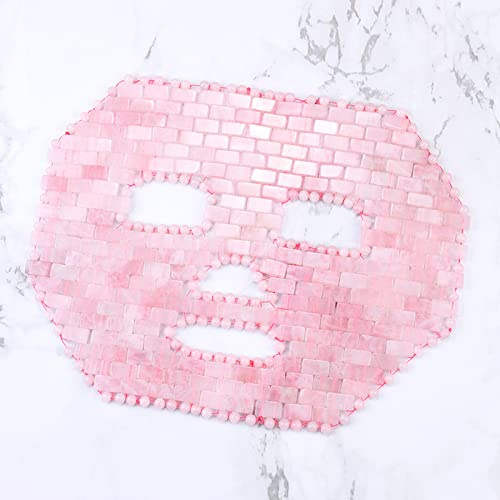 Natürliches Rosenquarz-Gesichts-Jade-Masken-Werkzeug Rosa Kristall-Jade-Augenmaske Gouache-Stein-Gesichtskristall-Massagegerät,Gesichtsmaske Ohne Box