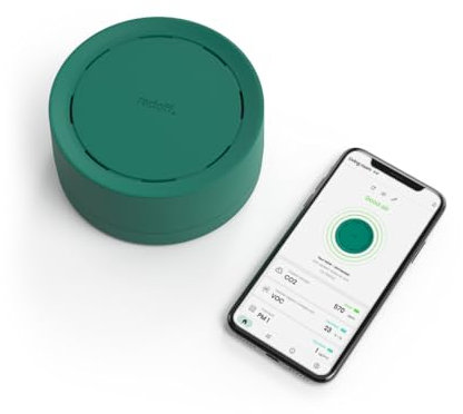 Radoff Now - Air Quality Monitor con Sensore Qualità Aria, Rilevatore CO2, COV, PM, Compatibile con Alexa - Gadget per Smart Home con Sensore Temperatura Wifi, Umidità Ambiente e Pressione Atmosferica