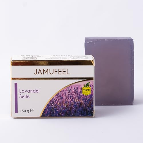 Jamufeel • Lavendel Kernseife für Gesicht, Körper & Haare • 150g • Sanfte Reinigung & Entspannender Duft • 100% Vegan • Ohne Gentechnik • Frei von Allergenen