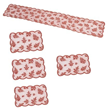 Alipis 3 Sätze Ahornblatt-Spitze-Tischläufer Desk pad tischwäsche Tischdekoration für den Essbereich Runner Schreibtisch Esstisch Tortenspitze schmücken Tischdecke Polyester (Polyester)
