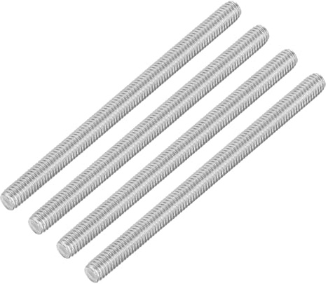 QUARKZMAN 4 Stück Gewindestangen, M6 x 90mm, 304 Edelstahl, Gewindestab mit metrischem Vollgewinde, M6-1 Gewindestift für Möbel- und Maschinenmontage