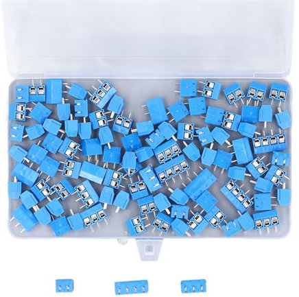 Natudeco 100 Stück Schraubklemmen-Steckverbinder für Leiterplattenmontage, 5,08 mm, 2P, 3P, 4P, Schraubklemmenblock-Anschluss, Leiterplatten-Klemmenblöcke für elektronische Geräte