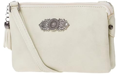 Moschen Bayern Trachtentasche Dirndltasche Damentasche Handtasche Umhängetasche Ledertasche - Creme Elfenbein