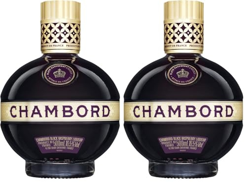 Chambord Licor de Frambuesa Negra, Sabor Dulce y Afrutado, 16,5% Vol. de Alcohol, 500 ml (Paquete de 2)