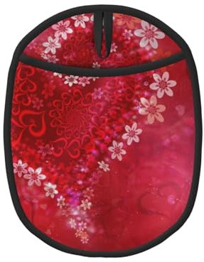 Valentinstag Herz Blume, Topflappen, hitzebeständige Topflappen, rutschfeste Topfuntersetzer aus Silikon für die Küche