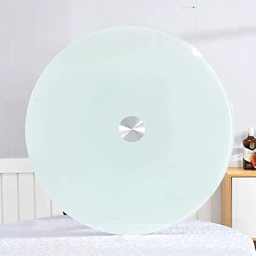 CZAOERXB 32”Kitchen Tisch-Drehteller aus Glas, großes Serviertablett für Hotels und Restaurants, rundes, drehbares Servierbrett mit Sockel (geräuschlos) (Farbe: Weiß, Größe: 70 cm)