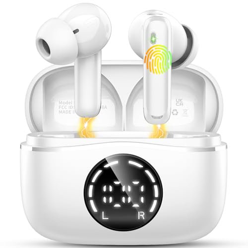 Ecouteurs Bluetooth sans Fil, Écouteurs Bluetooth 5.4, Oreillette sans Fil avec Microphones HD, 48H Durée Lecture Casque ENC Réduction de Brui, Casque HiFi Son Stéréo, Contrôle Tactile