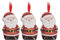 Santa Christmas Tins - Set of 3 Small Tins each containing Chocolate Coins - Hanging Loop for Christmas Tree Decoration