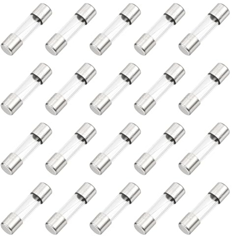 sourcing map Glassicherungen, 5 A, 125 V, 5 x 20 mm, Glasrohrsicherungen, Zeitverzögerung, Sicherungen für Leiterplatten, elektronische Geräte, Haushaltsgeräte, Lichterkette, 20 Stück