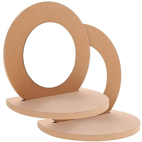 Baluue 2stücke Unfertiger Holzspiegel DIY Tischspiegel Unlackiert Für Junge Mädchen Bastelset Make-up Spiegel Handgefertigt