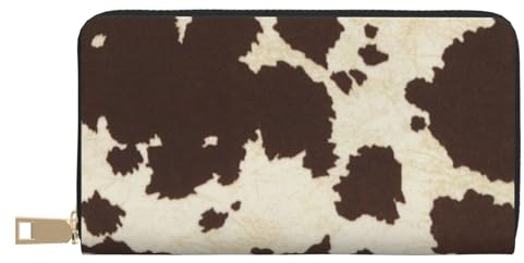 JRBWTDBW Lange Clutch aus Kunstleder mit Kuhfell-Aufdruck, schick, stilvolle Damengeldbörse für moderne Frauen, großes Fassungsvermögen, Kartenhalter und Organizer-Taschen, strapazierfähige Geldbörse,