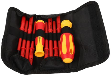 UKCOCO Ensemble De Tournevis Électriques 12 En 1 Kit De Tournevis Isolés Pour Électricien À