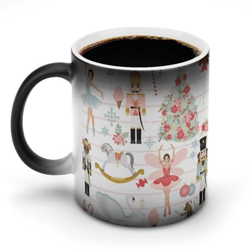 KWQDOZF Tasse à café chauffante en céramique sensible à la chaleur avec motif de rêve de casse-noisette