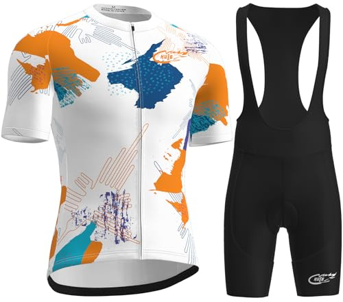 HULG Radtrikot Herren,rennrad Trikot Herren,kurzärmliger Einteiliger Body Für Fahrradtraining, Rennrad-Oberteil, Radfahrerbekleidung,fahrradtrikot-set