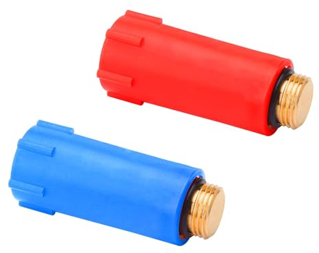 APOMOONS Tapón de Construcción de 2 Piezas 1/2 pulgada Tubería de Agua de Plástico (Rojo y Azul), Tapón de Construcción 1/2 pulgada, para Cerrar Las Tuberías de Agua Durante la Renovación