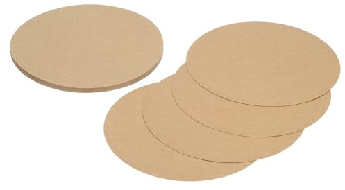 sourcing map Lot de 24 découpes rondes en carton épais de 20 cm pour travaux manuels, peinture, projets de bricolage, tableau d'affichage, couleur kraft