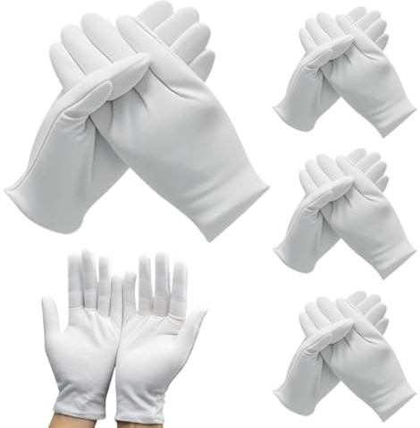 LAKJUOZ 4 Paar Baumwollhandschuhe Weiße Handschuhe Baumwollhandschuhe Weiß Weiße Handschuhe Herren Stoffhandschuhe Weiß Baumwolle Geeignet Für Leistung Und Arbeit