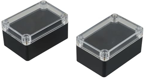 Tidevib 2 Pcs Waterproof Junction Box for Outdoor Electronics, ABS Plastic Electrical Enclosure Box, 100x68x50 mm (4x26x2 Inch)