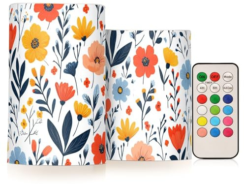 KLL Fleurs printanières pivoines muguet jacinthes blanches décoratives LED sans flamme, lumières électroniques à paillettes avec minuteries pour mariage, mariage, alimentation par piles