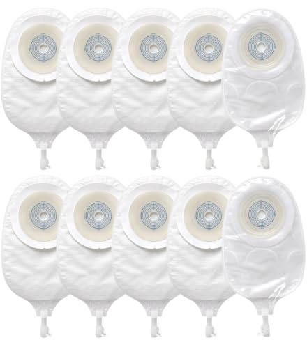 VETOLAKA 10 bolsas de urostomía, bolsas de colostomía, bolsas de ostomía drenables de una pieza para colostomía, prevención de reflujo, cuidado del estoma, bolsas de urostomía, cortadas al tamaño 20