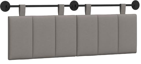 Owoxanthellate Hängendes Kopfteil Stoff – 2er Set Wandkopfteil Bett 130x55 cm, Gepolstertes Wandkissen als Rückenkissen für Bett ohne Kopfteil, Bettkopfteil Wandmontage mit Schlaufen, Anthrazit