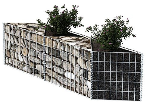 Festnight Gabionen Hochbeet aus Stahl 150x30x50 cm