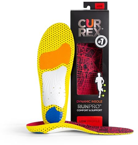 CURREX RunPro Insoles for Running Shoes, Arch Support Inserts to Help Reduce Fatigue, Prevent Injuries, Boost Performance for Men & Women (Low Arch, Size XS)