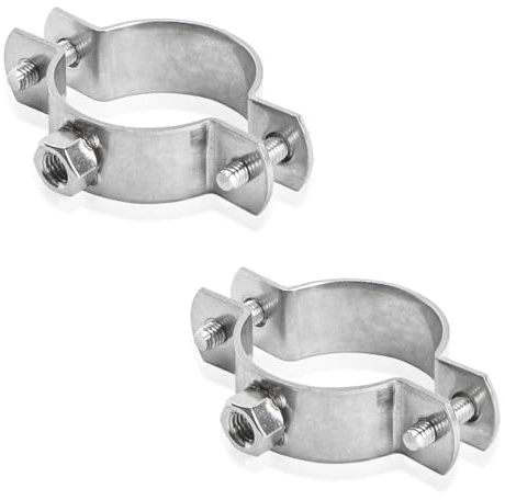 PRIOstahl® Rohrschellen aus Edelstahl V2A f. Stockschrauben - Rohrhalter Rohrbefestigung Rohr (1 1/4 Zoll, 38-45mm, 2 Stück)