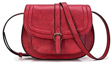 AFKOMST Umhängetasche Damen Klein, Frauen PU Leder Schultertaschen, Handtasche Damen, mit Verstellbar Abnehmbar Schultergurt