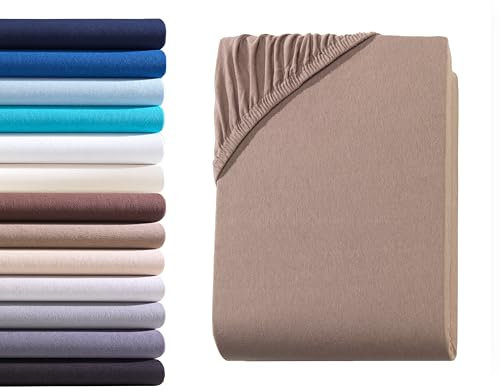 Exclusive Topper-Spannbettlaken | Bettlaken mit extra starkem Stoff 160 g/m² | Ideal für Boxspringbetten und Topper | OEKO-TEX® MADE IN GREEN | Split-Topper 10cm Steghöhe | 180/200x200 cm Nougatbraun