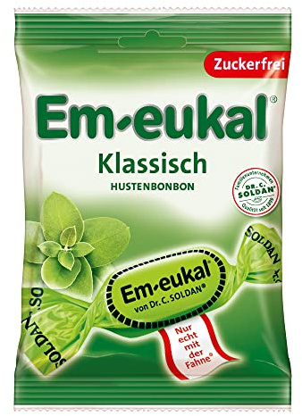 Em-eukal Klassisch Hustenbonbon zuckerfrei – Der Klassiker mit Eukalyptusöl und Menthol sorgt für den ganz besonderen Geschmack – (1 x 75g)