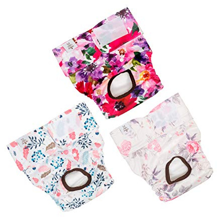 CuteBone 3 Stück Wiederverwendbare Hundewindeln, Hochsaugfähige Premium-Windeln für Hündchen, Umweltfreundliche Damenbinden Höschen für weibliche Haustiere D21XL-DE