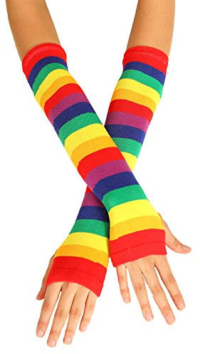 Fingerlose Handschuhe Für Frauen,Bunte Winter Herbst Lange Strickhandschuhe Für Frauen Baumwollmischung Fingerlose Handschuhe Damen Ellenbogen Fäustlinge Fäustlinge Geschenke,Bunt2,Einheitsgröße