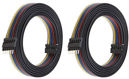 YINETTECH 2X 24 AWG 6 Pin Extension Cables 1M 6 Colours RGB Strip Light Wires Compatible with Philips Lightstrip Plus with Connectors